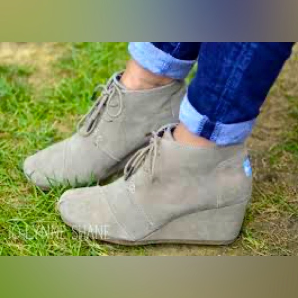 TOMS suede wedge desert boots